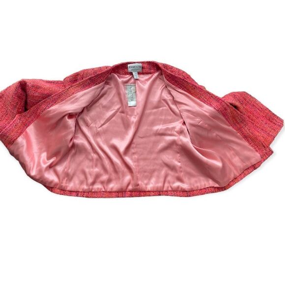 Chicos Peach Knit Blazer Lined 3 Large V Neck Top Button Coat Career Womens - Picture 5 of 7